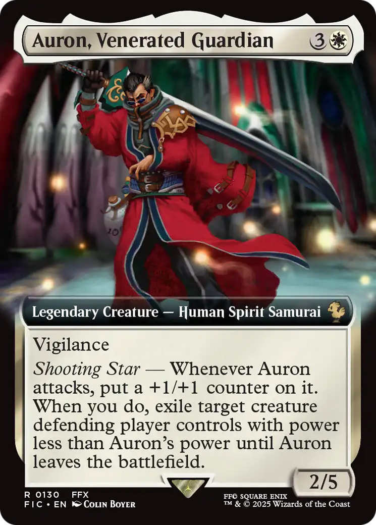 Auron, Venerated Guardian (Extended Art) [FINAL FANTASY Commander] MTG Single Magic: The Gathering | Red Claw Gaming