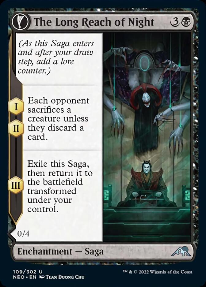 The Long Reach of Night // Animus of Night's Reach [Kamigawa: Neon Dynasty] MTG Single Magic: The Gathering    | Red Claw Gaming