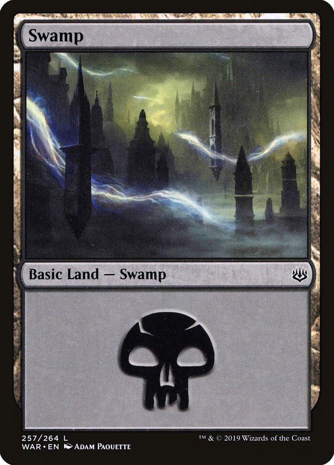 Swamp (257) [War of the Spark] MTG Single Magic: The Gathering | Red Claw Gaming