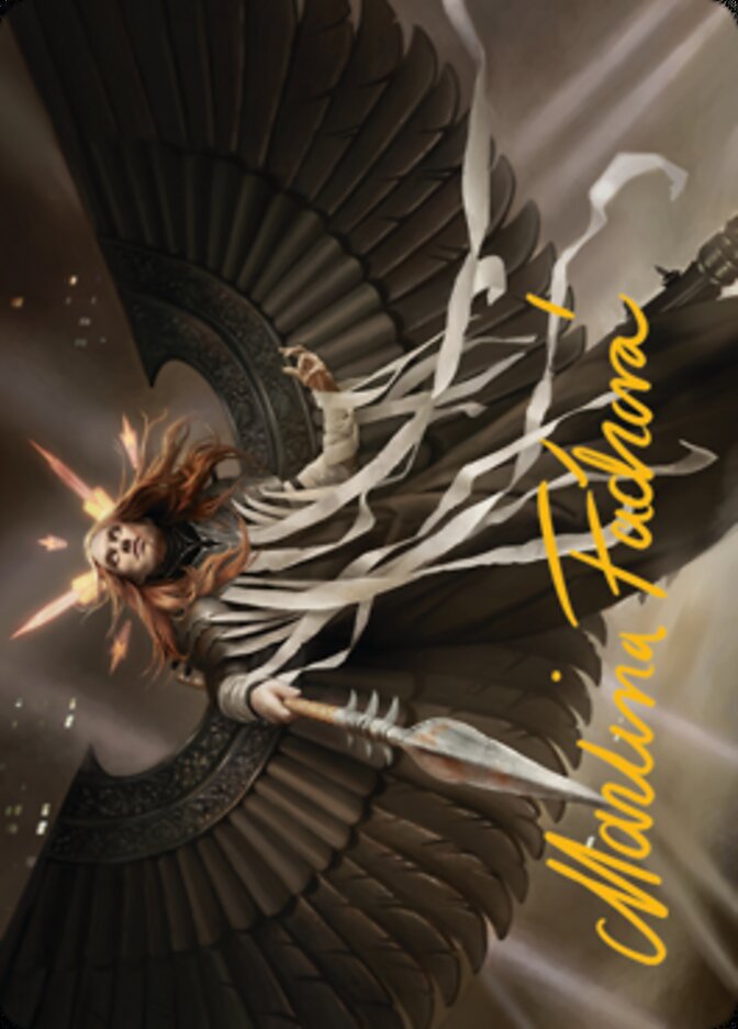 Angel of Suffering Art Card (Gold-Stamped Signature) [Streets of New Capenna Art Series] MTG Single Magic: The Gathering | Red Claw Gaming