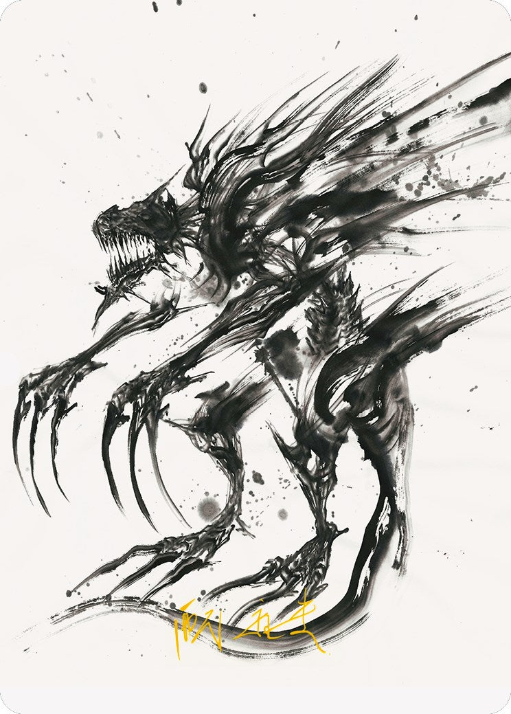 Phyrexian Obliterator Art Card (Gold-Stamped Signature) [Phyrexia: All Will Be One Art Series] MTG Single Magic: The Gathering | Red Claw Gaming