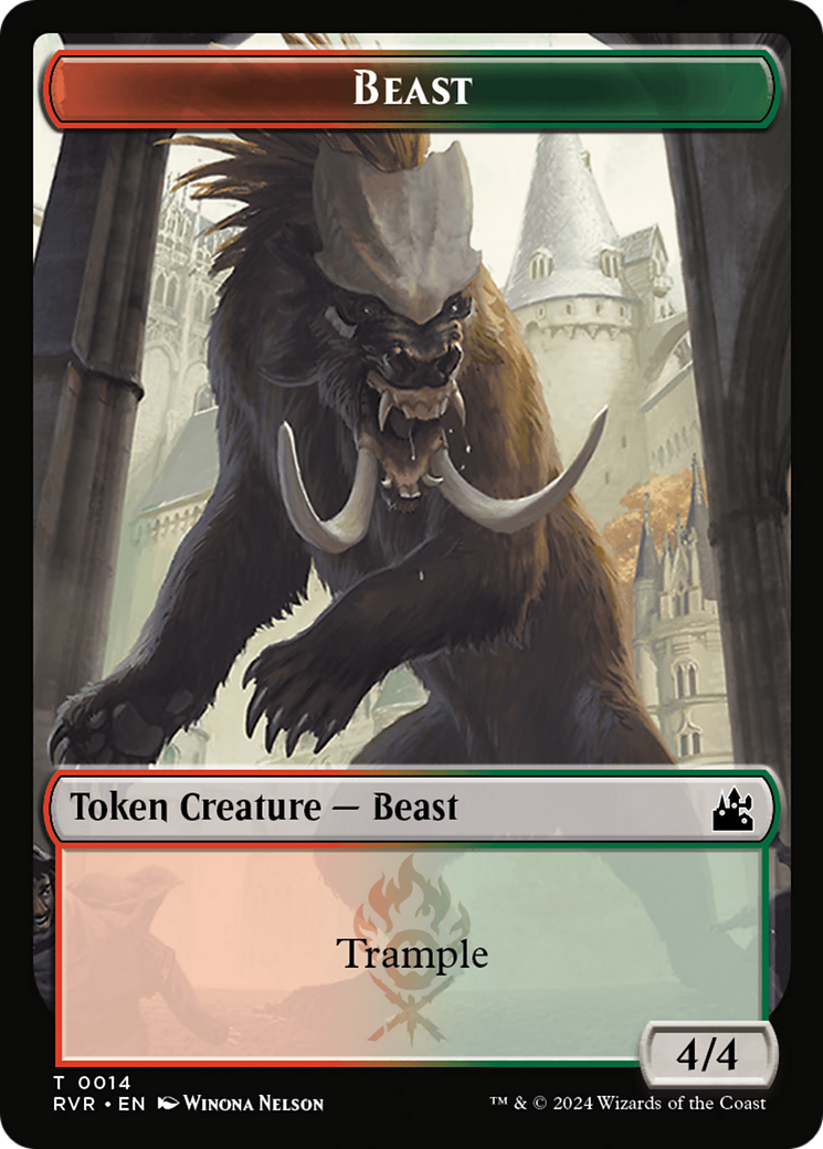 Spirit (0018) // Beast Double-Sided Token [Ravnica Remastered Tokens] MTG Single Magic: The Gathering | Red Claw Gaming
