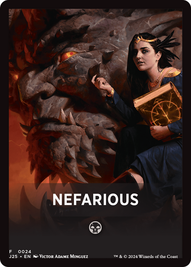 Nefarious Theme Card [Foundations Jumpstart Front Cards] MTG Single Magic: The Gathering | Red Claw Gaming