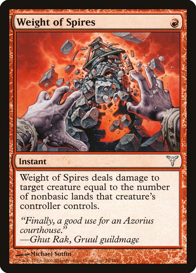 Weight of Spires [Dissension] MTG Single Magic: The Gathering | Red Claw Gaming