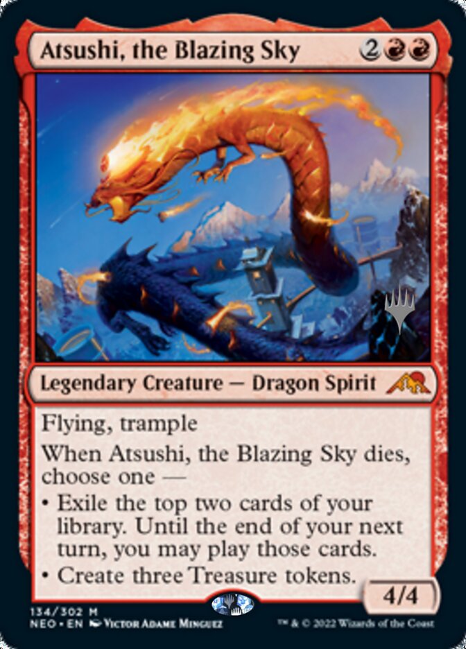 Atsushi, the Blazing Sky (Promo Pack) [Kamigawa: Neon Dynasty Promos] MTG Single Magic: The Gathering | Red Claw Gaming