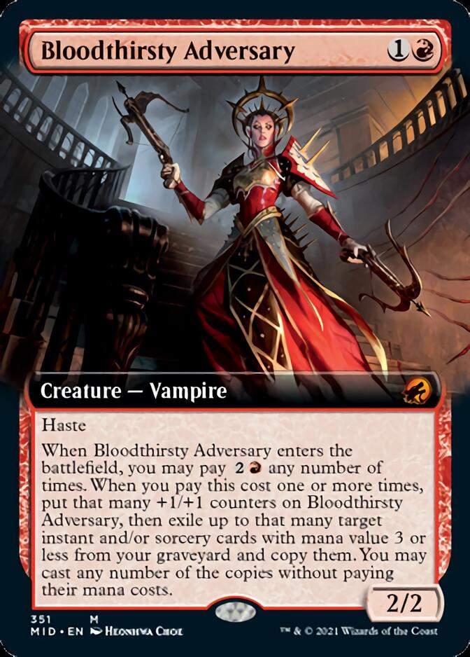 Bloodthirsty Adversary (Extended Art) [Innistrad: Midnight Hunt] MTG Single Magic: The Gathering | Red Claw Gaming
