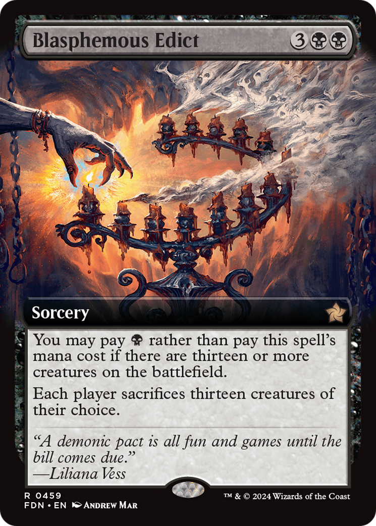 Blasphemous Edict (Extended Art) [Foundations] MTG Single Magic: The Gathering | Red Claw Gaming