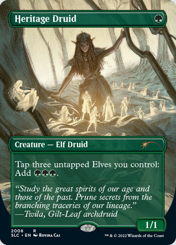 Heritage Druid (Borderless) [Secret Lair Countdown Kit] MTG Single Magic: The Gathering | Red Claw Gaming