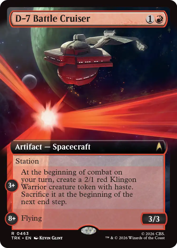 D-7 Battle Cruiser (Extended Art) [Star Trek] MTG Single Magic: The Gathering | Red Claw Gaming
