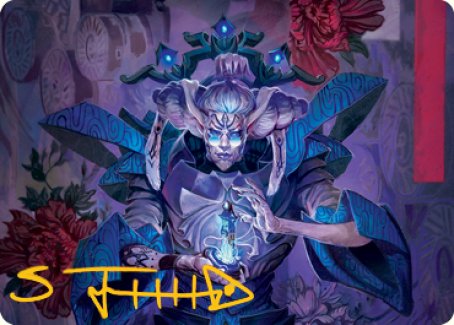 Tameshi, Reality Architect 1 Art Card (Gold-Stamped Signature) [Kamigawa: Neon Dynasty Art Series] MTG Single Magic: The Gathering | Red Claw Gaming