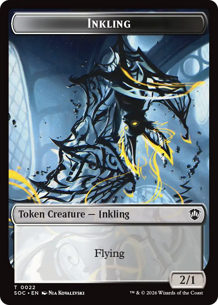 Pegasus // Inkling (0022) Double-Sided Token [Secrets of Strixhaven Commander Tokens] MTG Single Magic: The Gathering | Red Claw Gaming