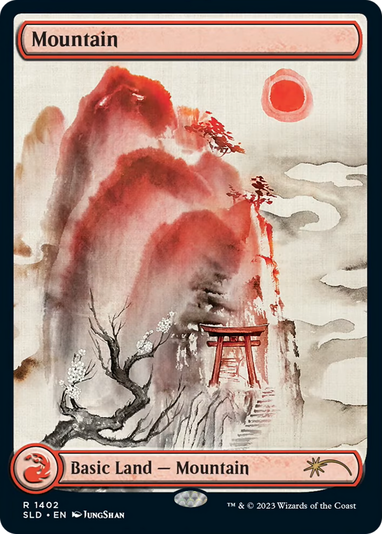 Mountain (1402) [Secret Lair Drop Series] MTG Single Magic: The Gathering | Red Claw Gaming