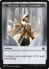 Warrior // Elspeth, Sun's Champion Emblem Double-Sided Token [March of the Machine Commander Tokens] MTG Single Magic: The Gathering | Red Claw Gaming