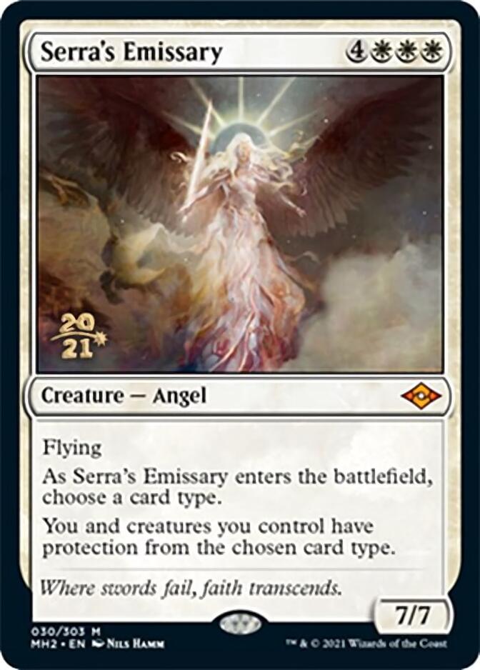Serra's Emissary [Modern Horizons 2 Prerelease Promos] MTG Single Magic: The Gathering | Red Claw Gaming