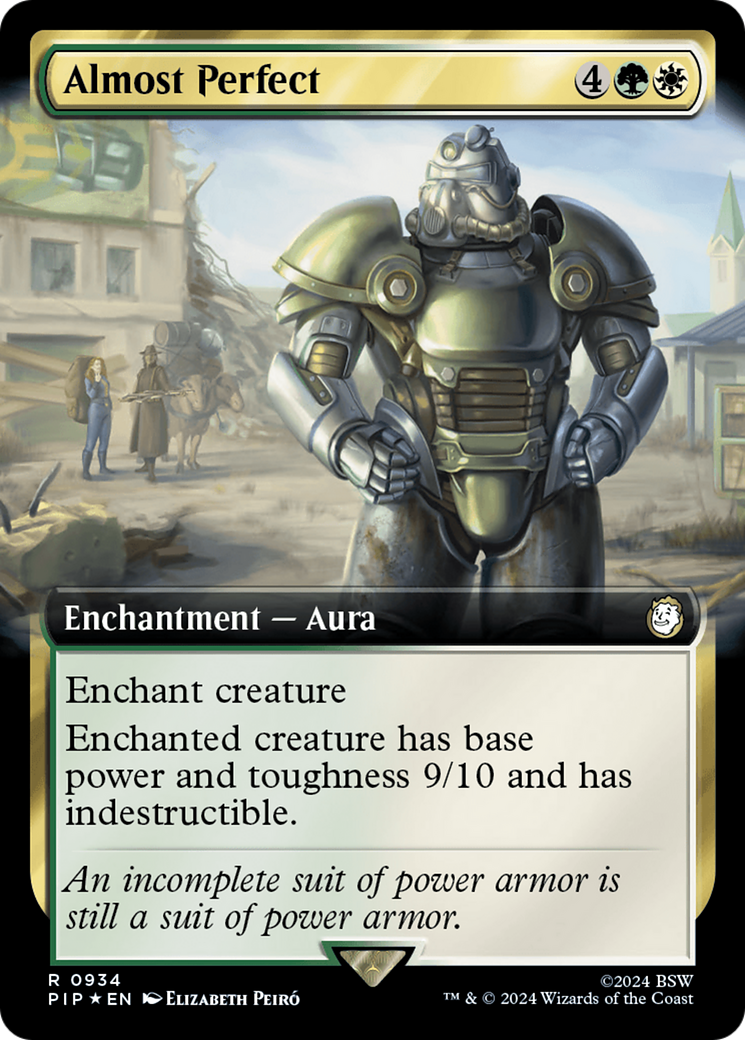 Almost Perfect (Extended Art) (Surge Foil) [Fallout] MTG Single Magic: The Gathering | Red Claw Gaming