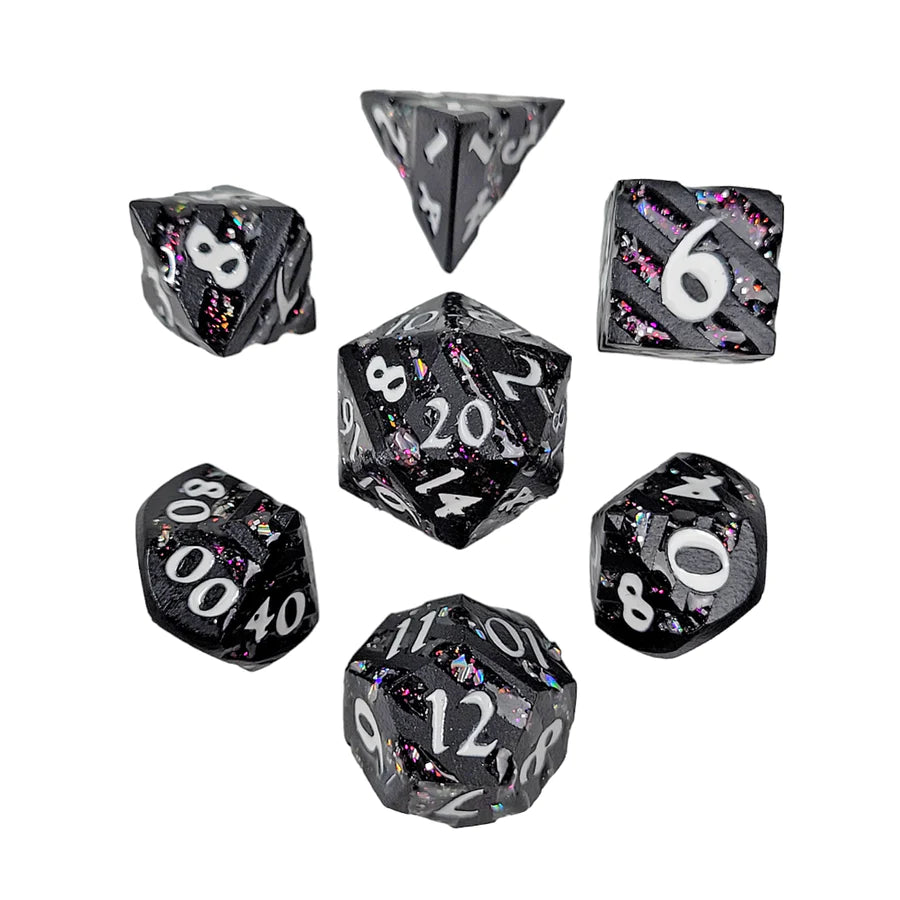 Coal Fire Mini Metal RPG Dice Set D&D Accessory Forged Gaming    | Red Claw Gaming