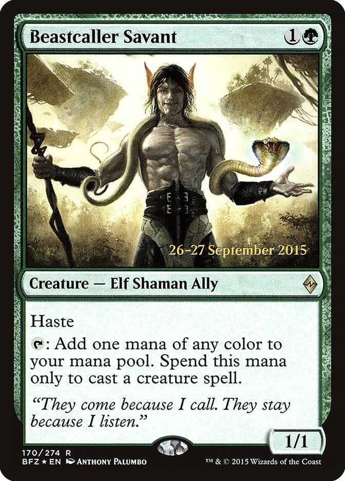 Beastcaller Savant [Battle for Zendikar Prerelease Promos] MTG Single Magic: The Gathering | Red Claw Gaming
