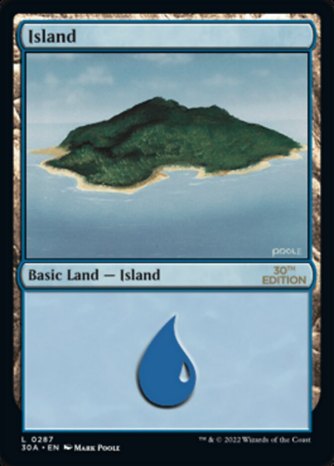 Island (287) [30th Anniversary Edition] MTG Single Magic: The Gathering | Red Claw Gaming