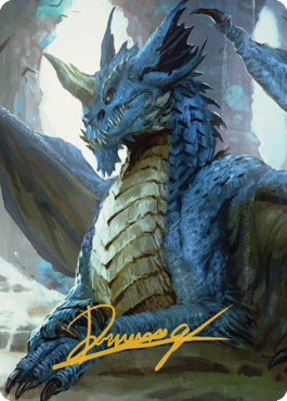 Young Blue Dragon Art Card (Gold-Stamped Signature) [Commander Legends: Battle for Baldur's Gate Art Series] MTG Single Magic: The Gathering | Red Claw Gaming