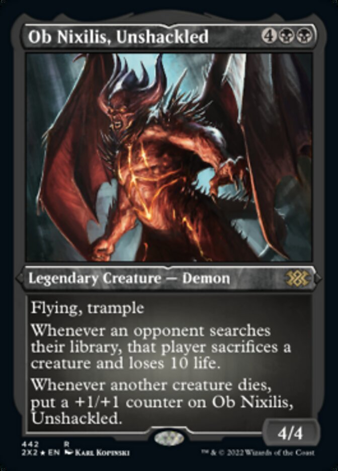 Ob Nixilis, Unshackled (Foil Etched) [Double Masters 2022] MTG Single Magic: The Gathering    | Red Claw Gaming