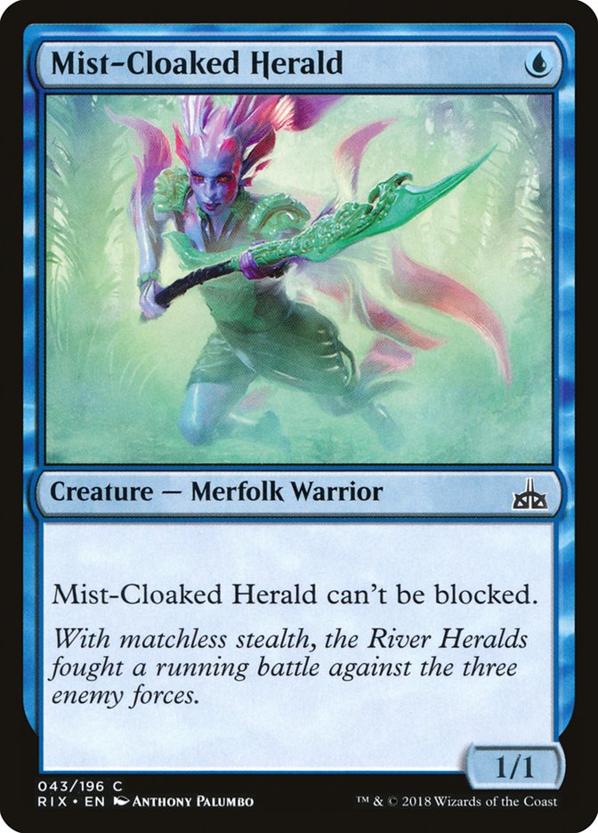 Mist-Cloaked Herald [Rivals of Ixalan] MTG Single Magic: The Gathering | Red Claw Gaming