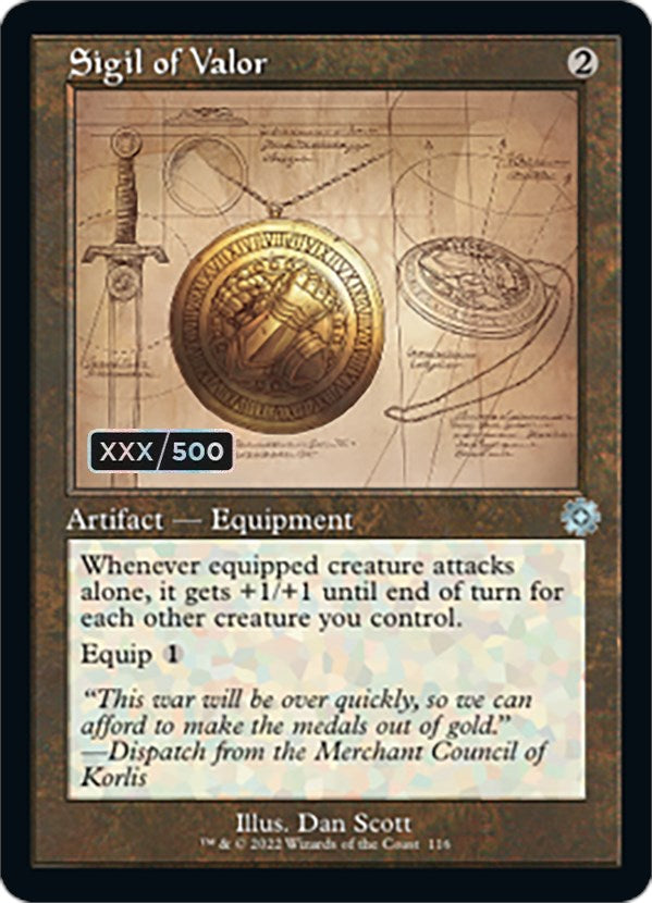 Sigil of Valor (Retro Schematic) (Serialized) [The Brothers' War Retro Artifacts] MTG Single Magic: The Gathering | Red Claw Gaming
