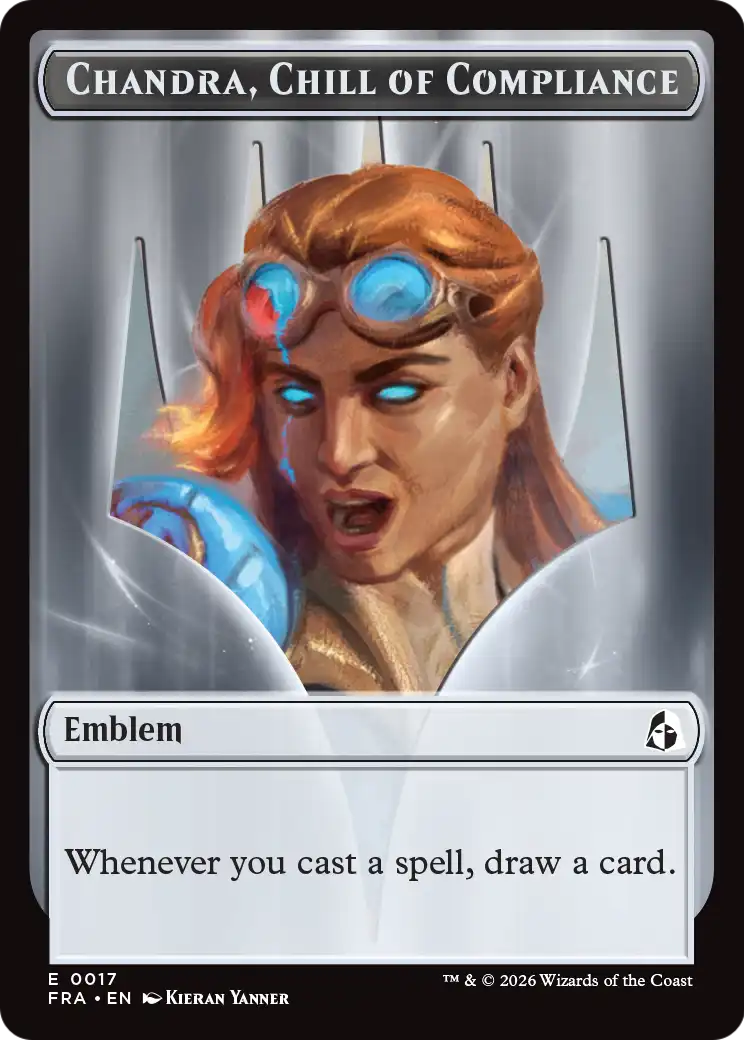 Chandra, Chill of Compliance // Chandra, Torch of Defiance Double-Sided Token [Reality Fracture Tokens] | Red Claw Gaming