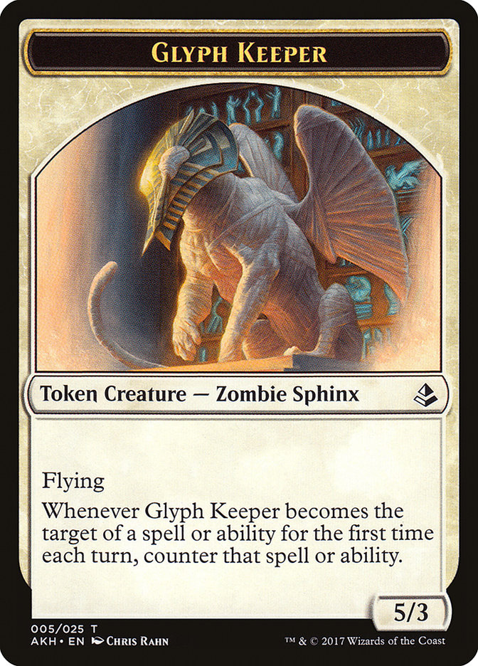 Glyph Keeper // Warrior Double-Sided Token [Amonkhet Tokens] MTG Single Magic: The Gathering | Red Claw Gaming