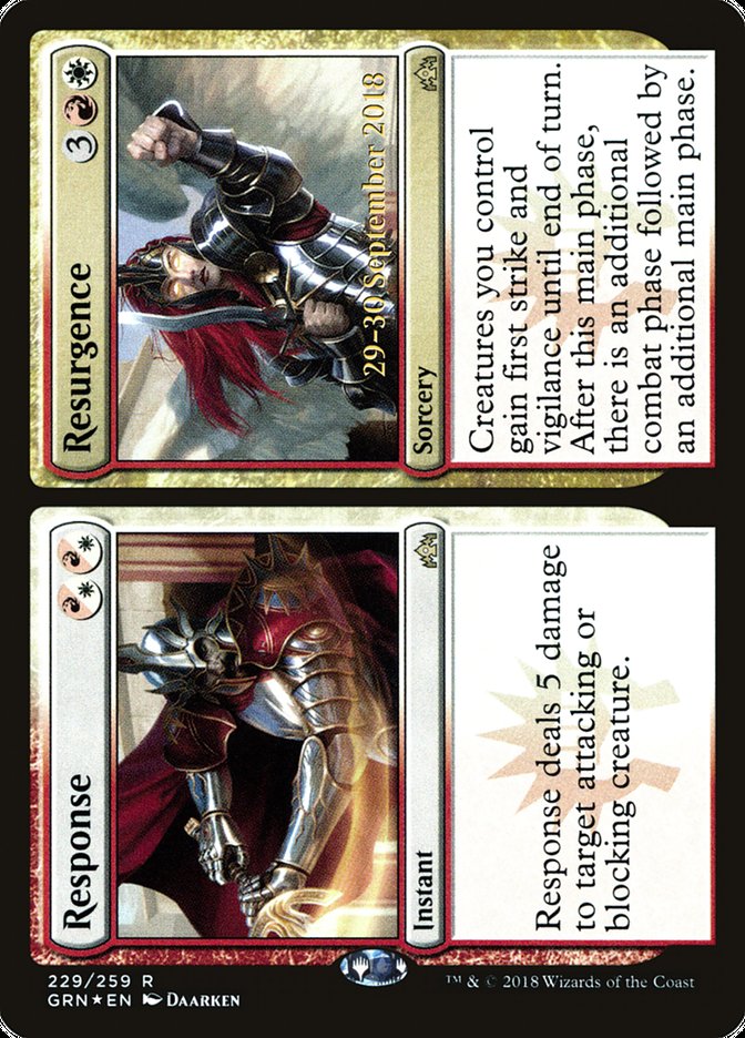 Response // Resurgence [Guilds of Ravnica Prerelease Promos] MTG Single Magic: The Gathering | Red Claw Gaming