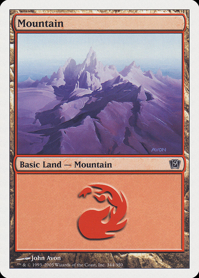 Mountain (344) [Ninth Edition] MTG Single Magic: The Gathering | Red Claw Gaming