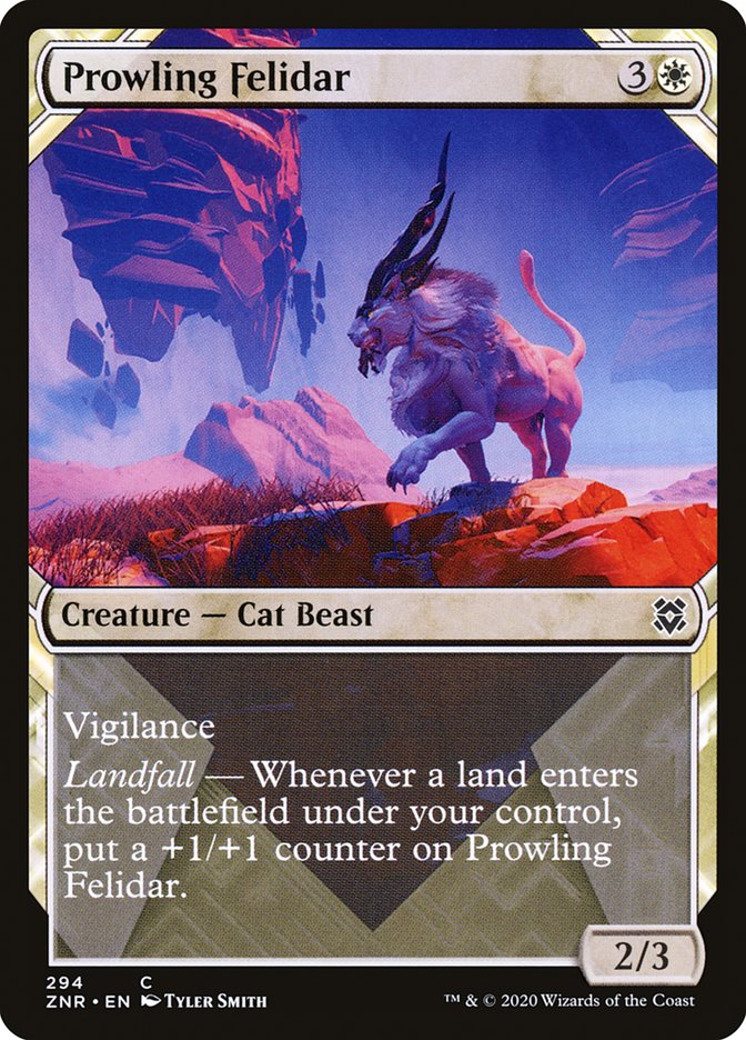 Prowling Felidar (Showcase) [Zendikar Rising] MTG Single Magic: The Gathering | Red Claw Gaming
