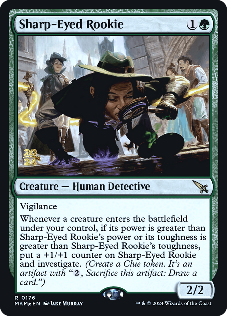Sharp-Eyed Rookie [Murders at Karlov Manor Prerelease Promos] MTG Single Magic: The Gathering    | Red Claw Gaming