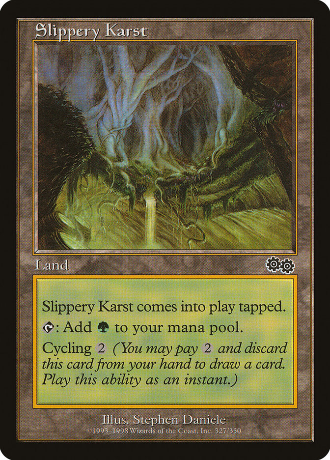 Slippery Karst [Urza's Saga] MTG Single Magic: The Gathering | Red Claw Gaming