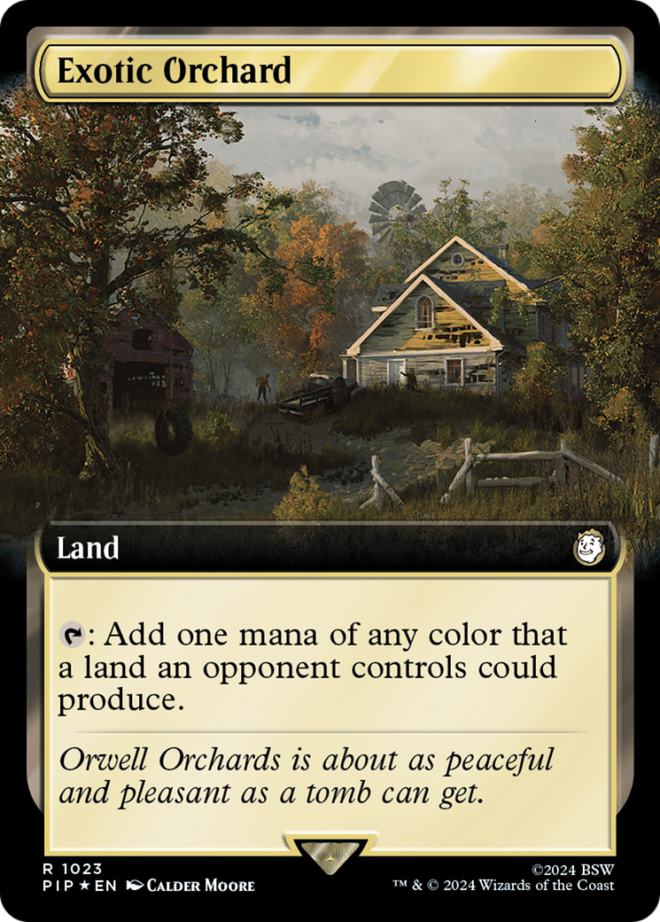 Exotic Orchard (Extended Art) (Surge Foil) [Fallout] MTG Single Magic: The Gathering | Red Claw Gaming