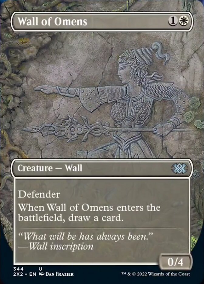 Wall of Omens (Borderless Alternate Art) [Double Masters 2022] MTG Single Magic: The Gathering    | Red Claw Gaming
