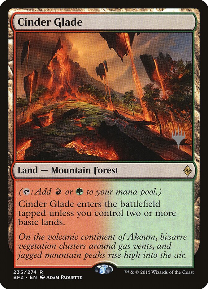 Cinder Glade (Promo Pack) [Battle for Zendikar Promos] MTG Single Magic: The Gathering | Red Claw Gaming