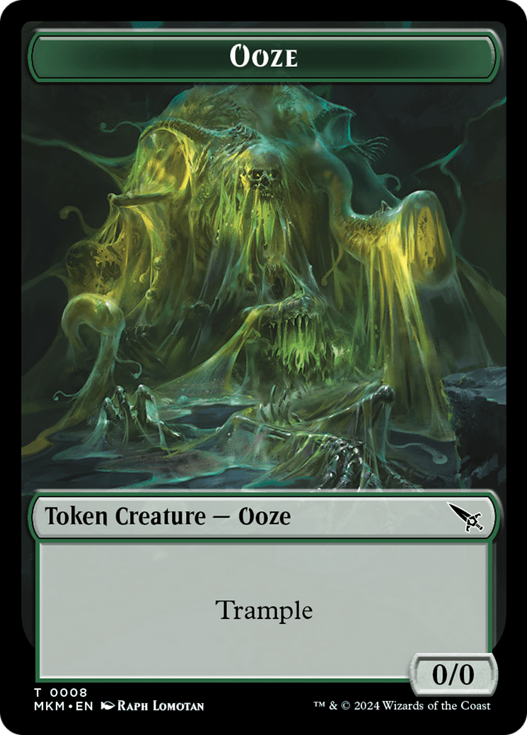 Ooze // A Mysterious Creature Double-Sided Token [Murders at Karlov Manor Tokens] MTG Single Magic: The Gathering    | Red Claw Gaming