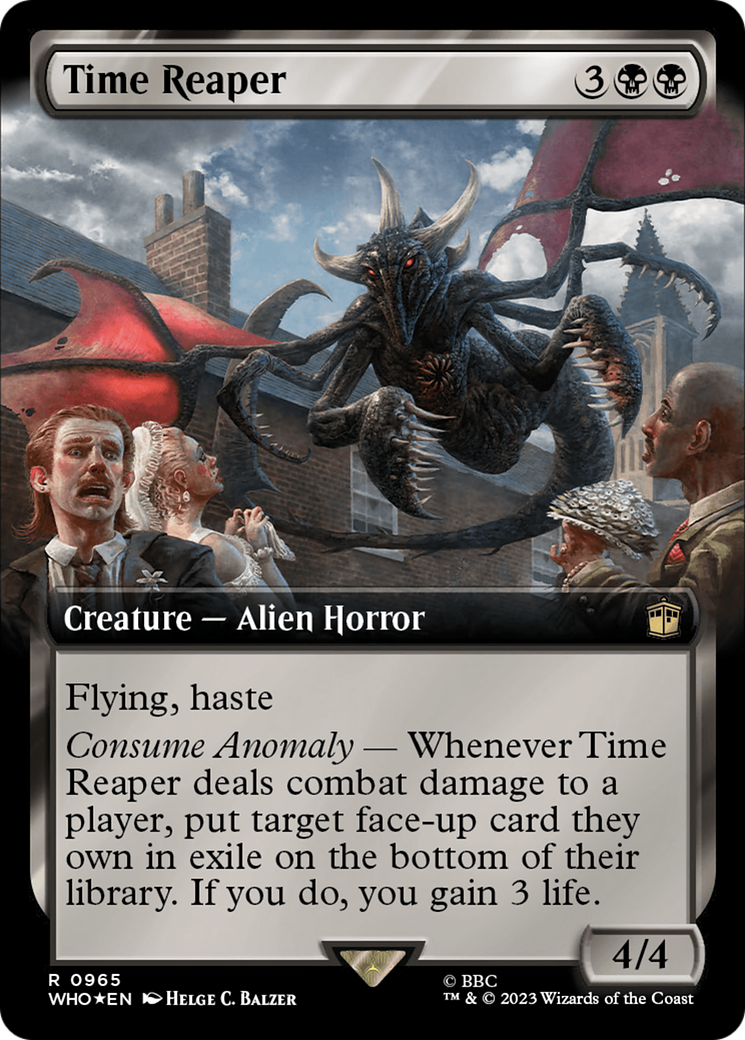 Time Reaper (Extended Art) (Surge Foil) [Doctor Who] MTG Single Magic: The Gathering | Red Claw Gaming