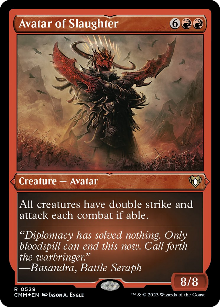 Avatar of Slaughter (Foil Etched) [Commander Masters] MTG Single Magic: The Gathering | Red Claw Gaming
