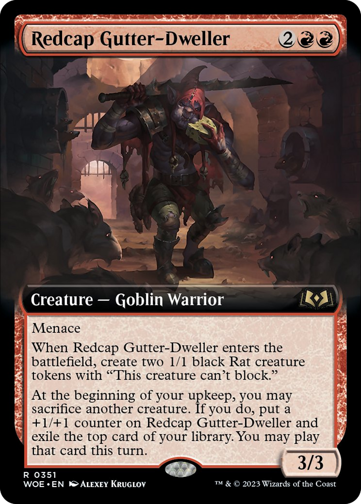 Redcap Gutter-Dweller (Extended Art) [Wilds of Eldraine] MTG Single Magic: The Gathering    | Red Claw Gaming