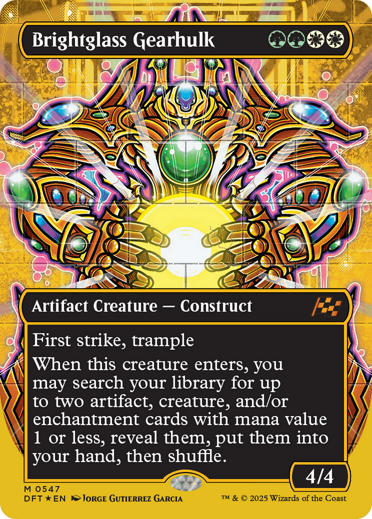 Brightglass Gearhulk (Borderless) (First-Place Foil) [Aetherdrift] MTG Single Magic: The Gathering | Red Claw Gaming