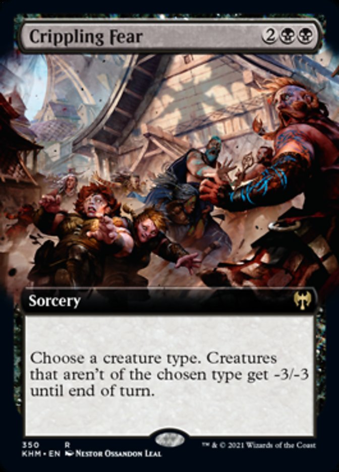 Crippling Fear (Extended Art) [Kaldheim] MTG Single Magic: The Gathering | Red Claw Gaming