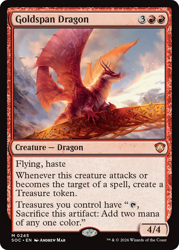 Goldspan Dragon [Secrets of Strixhaven Commander] MTG Single Magic: The Gathering | Red Claw Gaming
