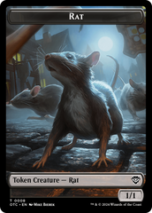 Rat // Blood Double-Sided Token [Outlaws of Thunder Junction Commander Tokens] MTG Single Magic: The Gathering    | Red Claw Gaming