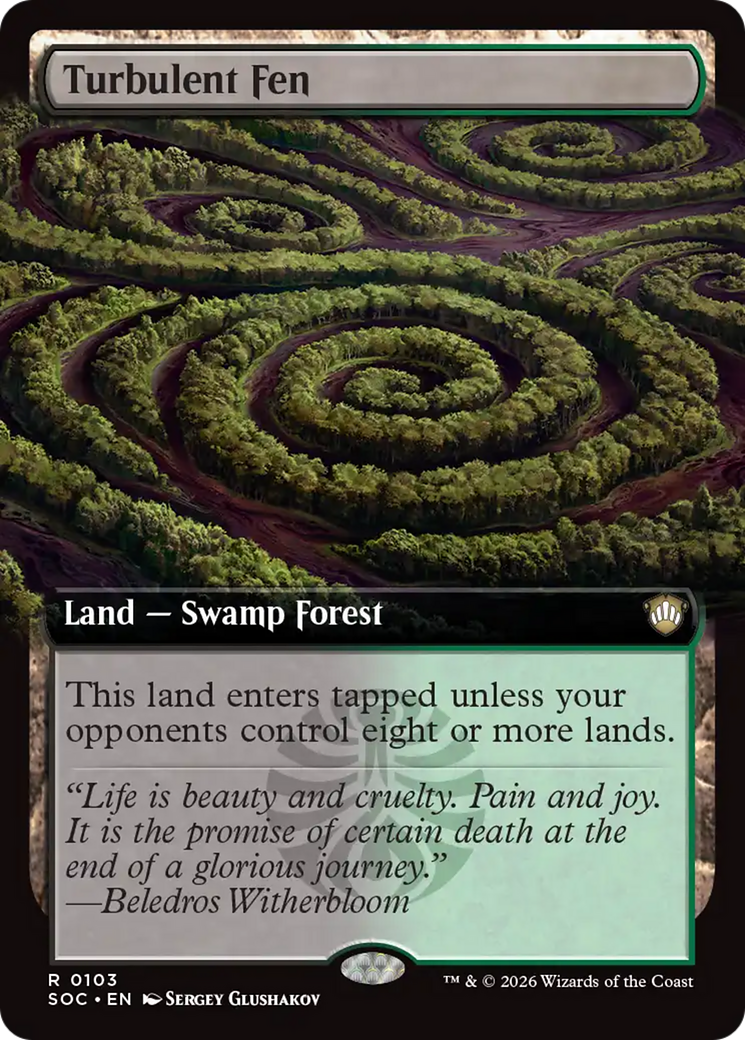 Turbulent Fen (Extended Art) [Secrets of Strixhaven Commander] MTG Single Magic: The Gathering | Red Claw Gaming