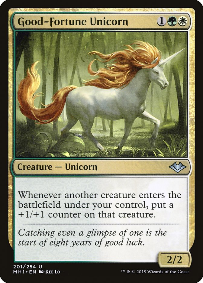 Good-Fortune Unicorn [Modern Horizons] MTG Single Magic: The Gathering    | Red Claw Gaming