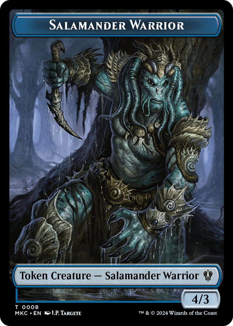Salamander Warrior // Zombie Double-Sided Token [Murders at Karlov Manor Commander Tokens] MTG Single Magic: The Gathering | Red Claw Gaming