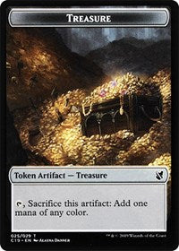 Treasure // Human Double-Sided Token [Commander 2019 Tokens] MTG Single Magic: The Gathering | Red Claw Gaming