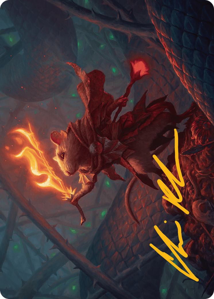 Emberheart Challenger Art Card (Gold-Stamped Signature) [Bloomburrow Art Series] MTG Single Magic: The Gathering | Red Claw Gaming