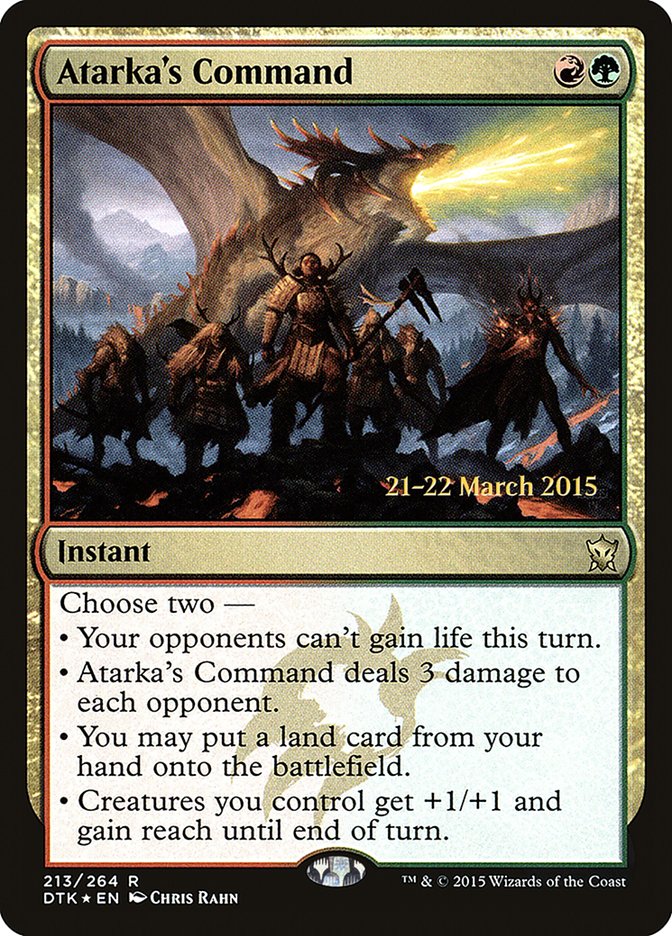 Atarka's Command [Dragons of Tarkir Prerelease Promos] MTG Single Magic: The Gathering | Red Claw Gaming